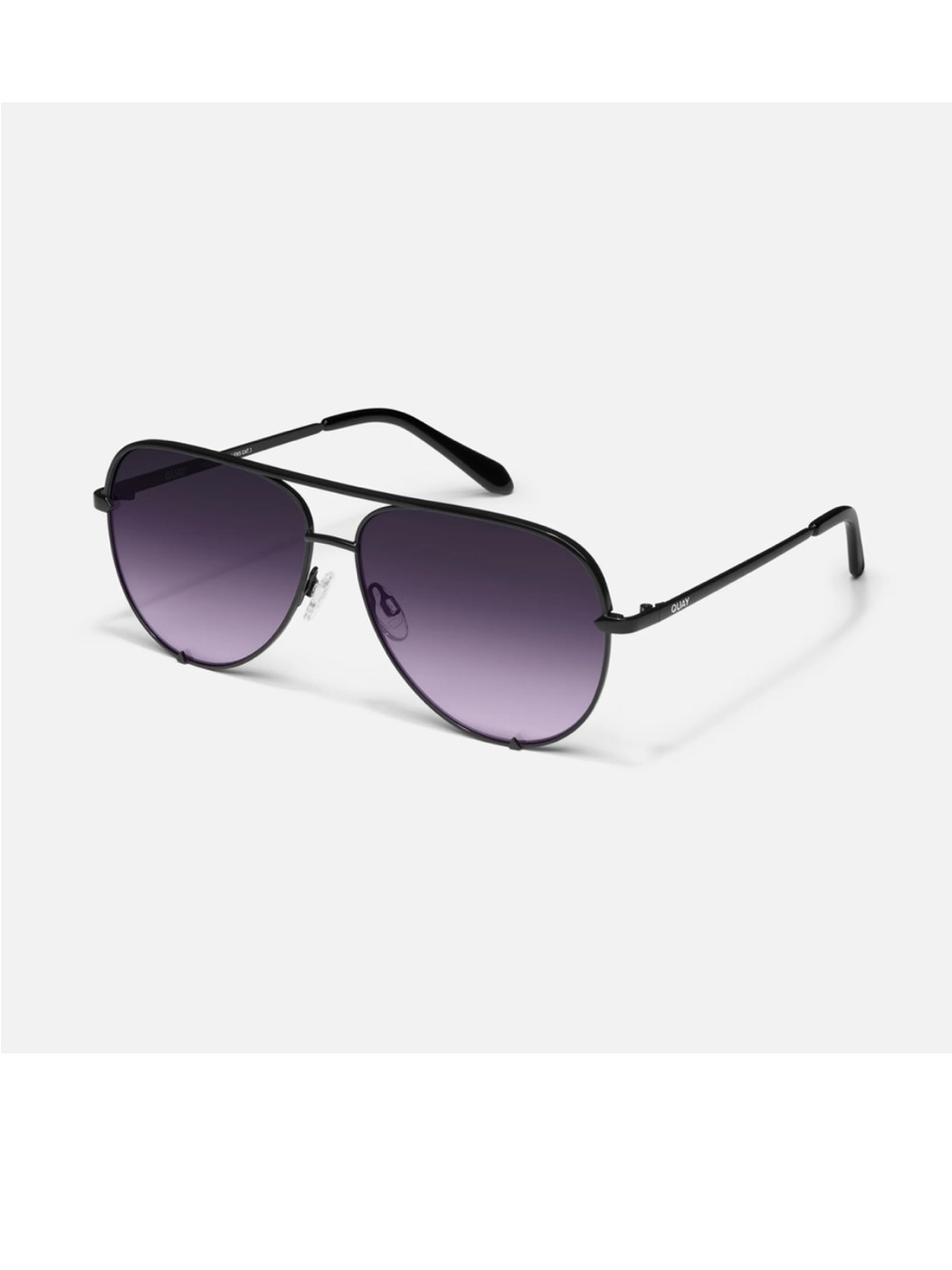 Quay Australia High Key Extra Large Aviator Black Frame / Black Purple Lens